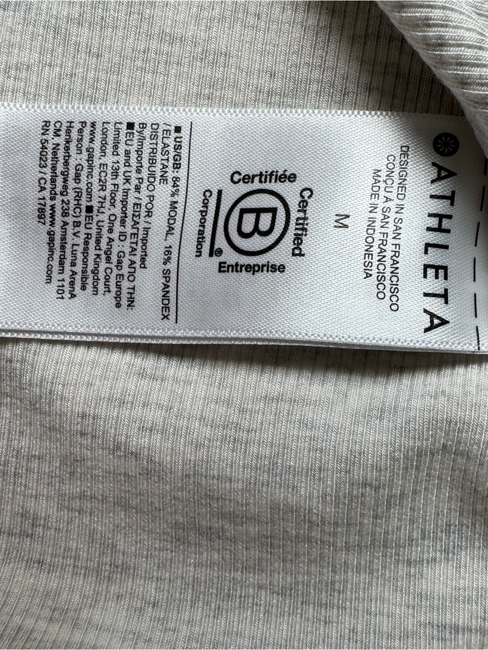 Athleta Women’s Size M Signature Rib Thin Strap Tank in Fog Grey Heather - Picture 3 of 4